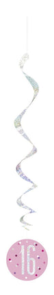 Hangdecoratie 16 Jaar Roze 81cm 6st van Unique koop je bij Partywinkel