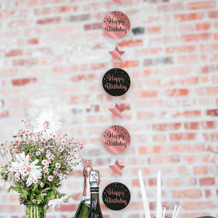 Hangdecoratie 18 Jaar Roze Zwart 20,5cm van Paper Dreams koop je bij Partywinkel