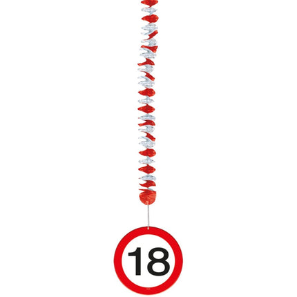Hangdecoratie 18 Jaar Verkeersbord 75cm 3st van Folat koop je bij Partywinkel