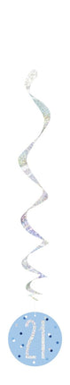 Hangdecoratie 21 Jaar Blauw 81cm 6st van Unique koop je bij Partywinkel