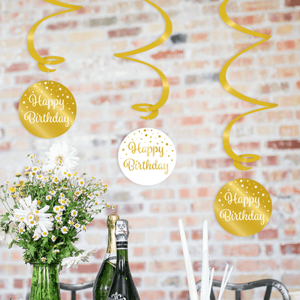 Hangdecoratie 40 Jaar Happy Birthday 17cm 3st van Paper Dreams koop je bij Partywinkel