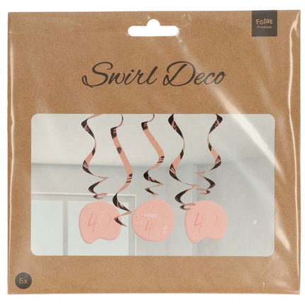 Hangdecoratie 40 Jaar Rose Goud 75cm 5st van Folat koop je bij Partywinkel