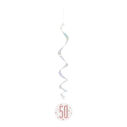 Hangdecoratie 50 Jaar Rose Goud 81cm 6st van Unique koop je bij Partywinkel
