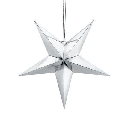 Hangdecoratie Ster Zilver 45cm van Partydeco koop je bij Partywinkel