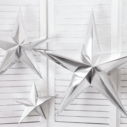 Hangdecoratie Ster Zilver 45cm van Partydeco koop je bij Partywinkel