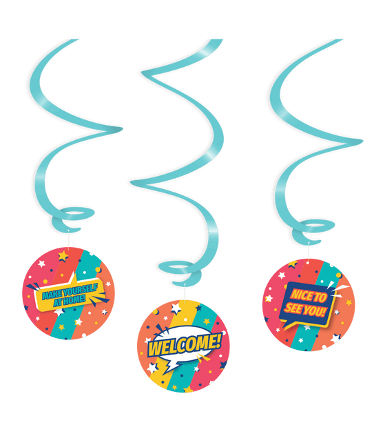 Hangdecoratie Welcome 14cm 3st van Paper Dreams koop je bij Partywinkel