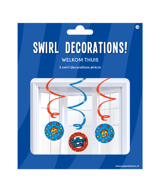 Hangdecoratie Welkom Thuis 14cm 3st van Paper Dreams koop je bij Partywinkel