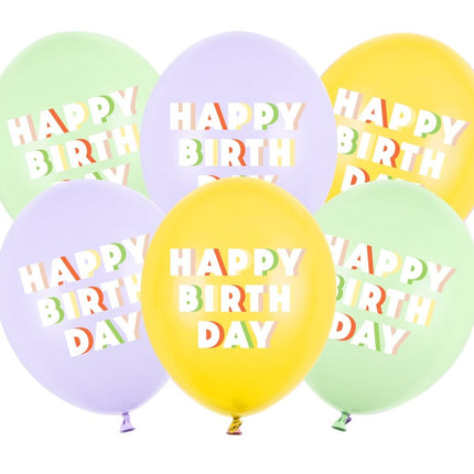 Happy Birthday Ballonnen 30cm 50st van Partydeco koop je bij Partywinkel