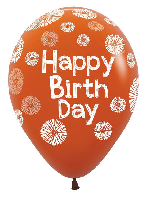Happy Birthday Ballonnen Bloemen 30cm 25st van Sempertex koop je bij Partywinkel