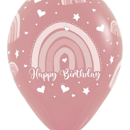 Happy Birthday Ballonnen Gekleurd Regenboog 30cm 12st van Sempertex koop je bij Partywinkel
