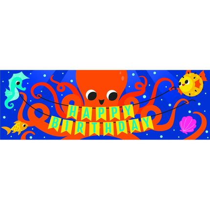 Happy Birthday Banner Octopus 1,52m van Creative Converting koop je bij Partywinkel