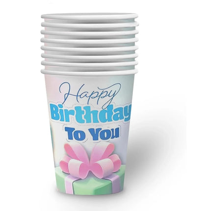 Happy Birthday Bekers Cadeau 210ml 8st van VDV Benefit koop je bij Partywinkel