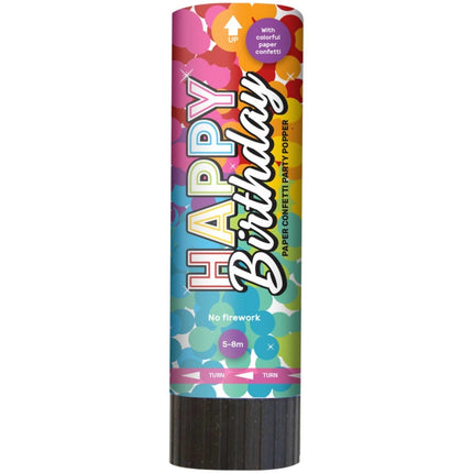 Happy Birthday Confetti Kanonnen 15cm 3st van Folat koop je bij Partywinkel