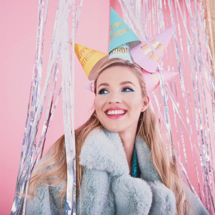 Happy Birthday Feesthoedjes 16cm 6st van Partydeco koop je bij Partywinkel