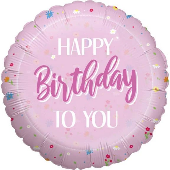 Happy Birthday Helium Ballon Roze Rond Leeg 45cm van VDV Benefit koop je bij Partywinkel