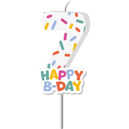 Happy Birthday Kaars 7 Jaar 7cm van Folat koop je bij Partywinkel