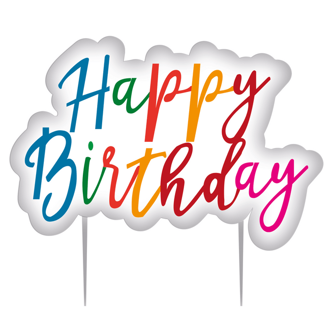 Happy Birthday Kaars Gekleurd van Procos koop je bij Partywinkel