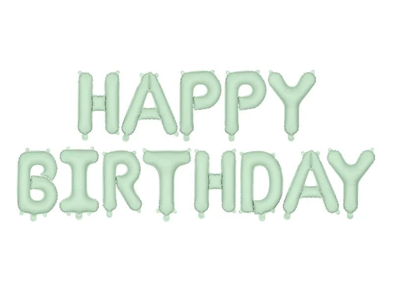 Happy Birthday Letter Ballon Mintgroen 3,4m van Partydeco koop je bij Partywinkel