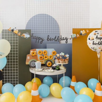 Happy Birthday Letterslinger Bouwvoertuigen 2m van Partydeco koop je bij Partywinkel