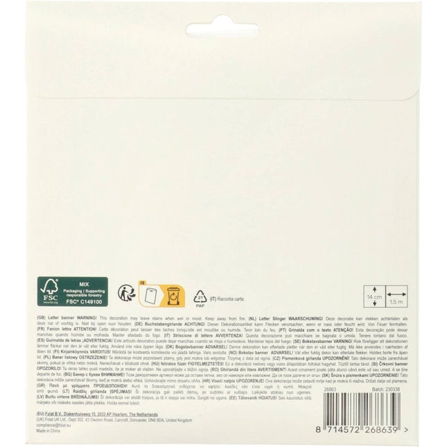 Happy Birthday Letterslinger Gekleurd Ster 1,5m van Folat koop je bij Partywinkel