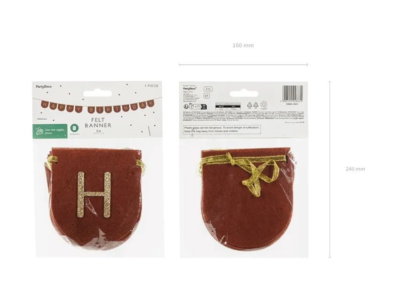 Happy Birthday Letterslinger Zwart Goud 3m van Partydeco koop je bij Partywinkel