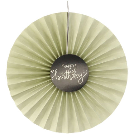 Happy Birthday Papieren Waaiers Zwart 3st van Folat koop je bij Partywinkel
