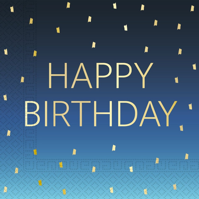 Happy Birthday Servetten 33cm 20st van Procos koop je bij Partywinkel