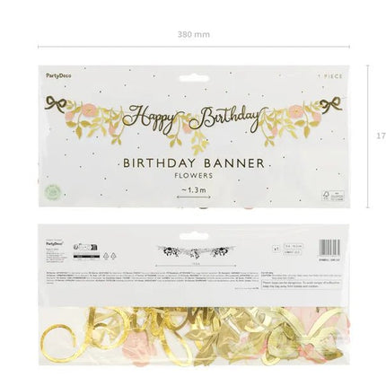 Happy Birthday Slinger Bloemen 1,3m van Partydeco koop je bij Partywinkel
