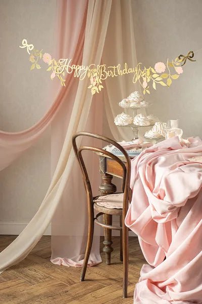 Happy Birthday Slinger Bloemen 1,3m van Partydeco koop je bij Partywinkel