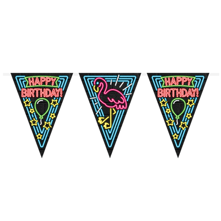 Happy Birthday Slingers Neon 10m van Paper Dreams koop je bij Partywinkel