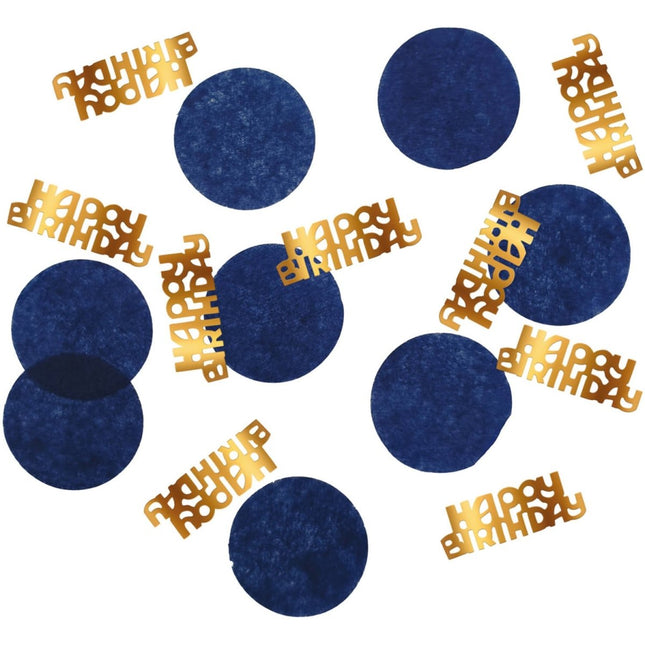 Happy Birthday Tafelconfetti Blauw 2,4cm 25gr van Folat koop je bij Partywinkel