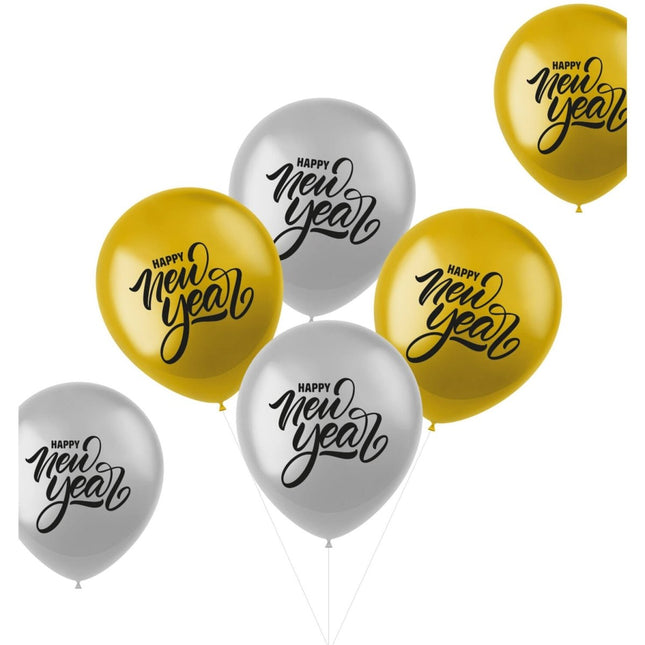 Happy New Year Ballonnen 33cm 6st van Folat koop je bij Partywinkel