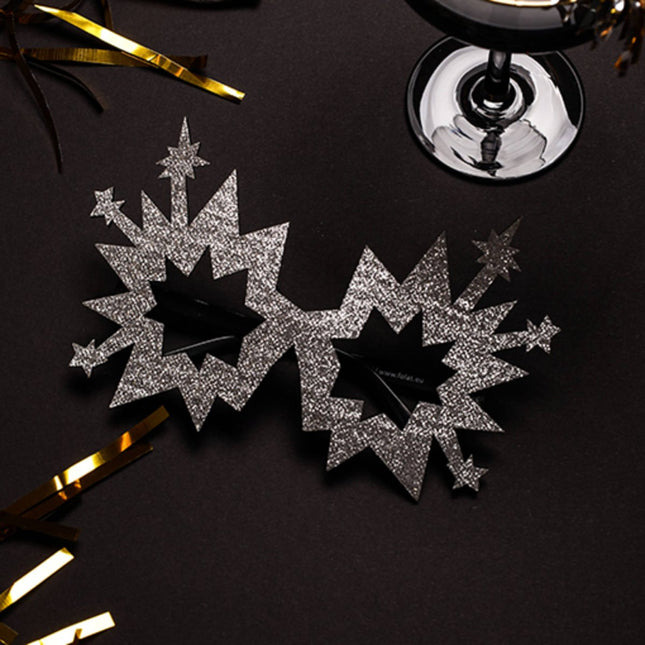 Happy New Year Bril Zilver Vuurwerk van Folat koop je bij Partywinkel