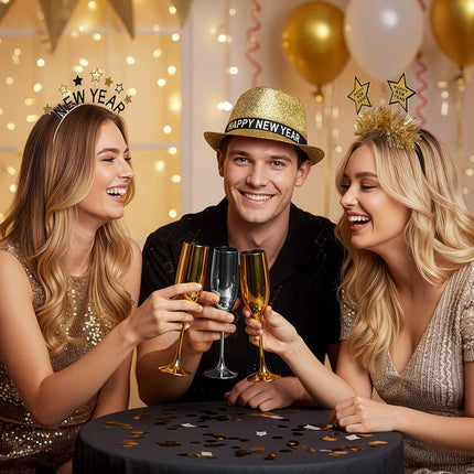 Happy New Year Hoed Goud Glitters van Boland koop je bij Partywinkel