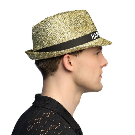 Happy New Year Hoed Goud Glitters van Boland koop je bij Partywinkel