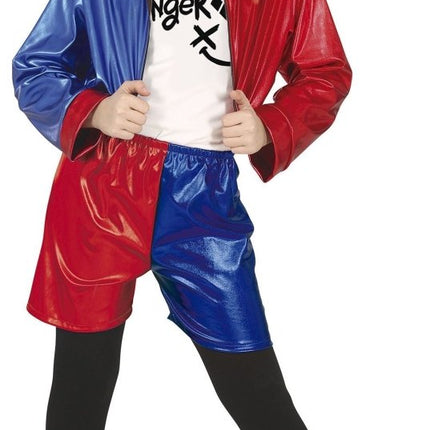 Harley Quinn Halloween Kostuum Meisje Rood Blauw van Fiestas Guirca koop je bij Partywinkel