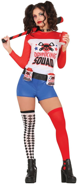 Harley Quinn Kostuum Rood Blauw Dames van Fiestas Guirca koop je bij Partywinkel