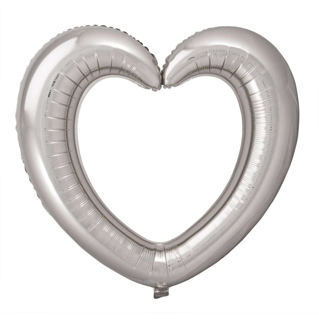 Hart Ballon Zilver Folie 80cm van Folat koop je bij Partywinkel