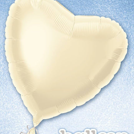 Hart Helium Ballon Ivoorkleur Leeg 45cm van Unique koop je bij Partywinkel