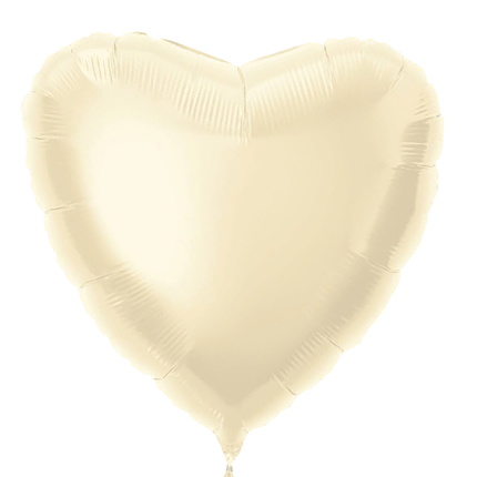 Hart Helium Ballon Ivoorkleur Leeg 45cm van Unique koop je bij Partywinkel