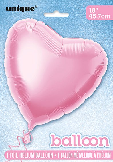 Hart Helium Ballon Lichtroze Leeg 45cm van Unique koop je bij Partywinkel