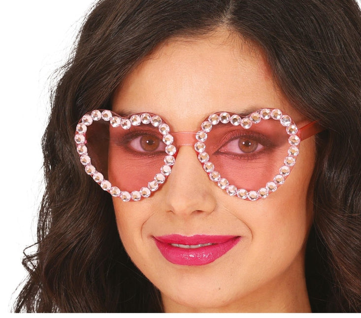 Hartjes Bril Roze Diamantjes van Fiestas Guirca koop je bij Partywinkel