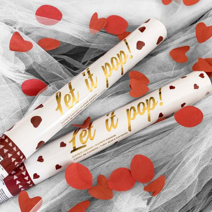 Hartjes Confetti Kanon Rood 40cm van Riethmueller koop je bij Partywinkel