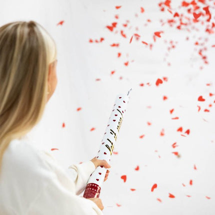 Hartjes Confetti Kanon Rood 60cm van Riethmueller koop je bij Partywinkel