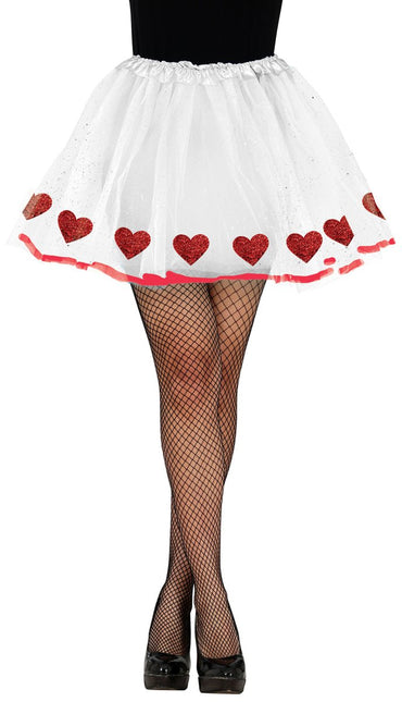 Hartjes Tutu Wit Rood van Fiestas Guirca koop je bij Partywinkel