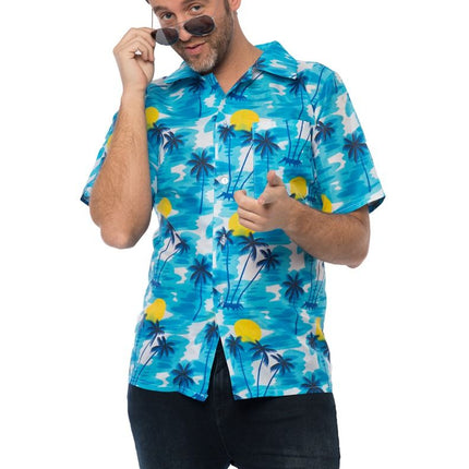 Hawai Shirt Blauw van Partychimp koop je bij Partywinkel