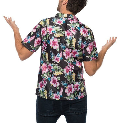 Hawai Shirt Zwart van Partychimp koop je bij Partywinkel