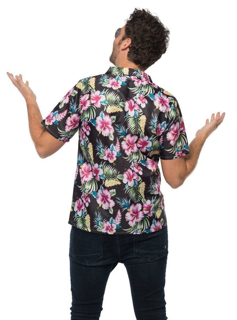 Hawai Shirt Zwart van Partychimp koop je bij Partywinkel