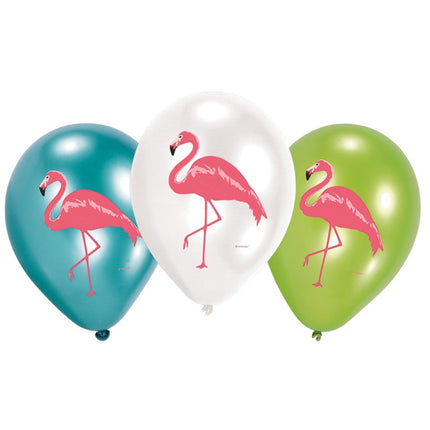 Hawaii Ballonnen Flamingo 28cm 6st van Riethmueller koop je bij Partywinkel