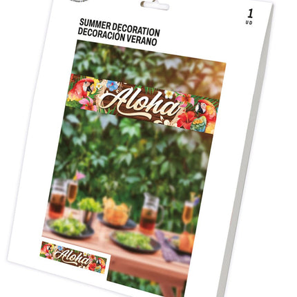 Hawaii Banner Aloha 1,50m van Fiestas Guirca koop je bij Partywinkel